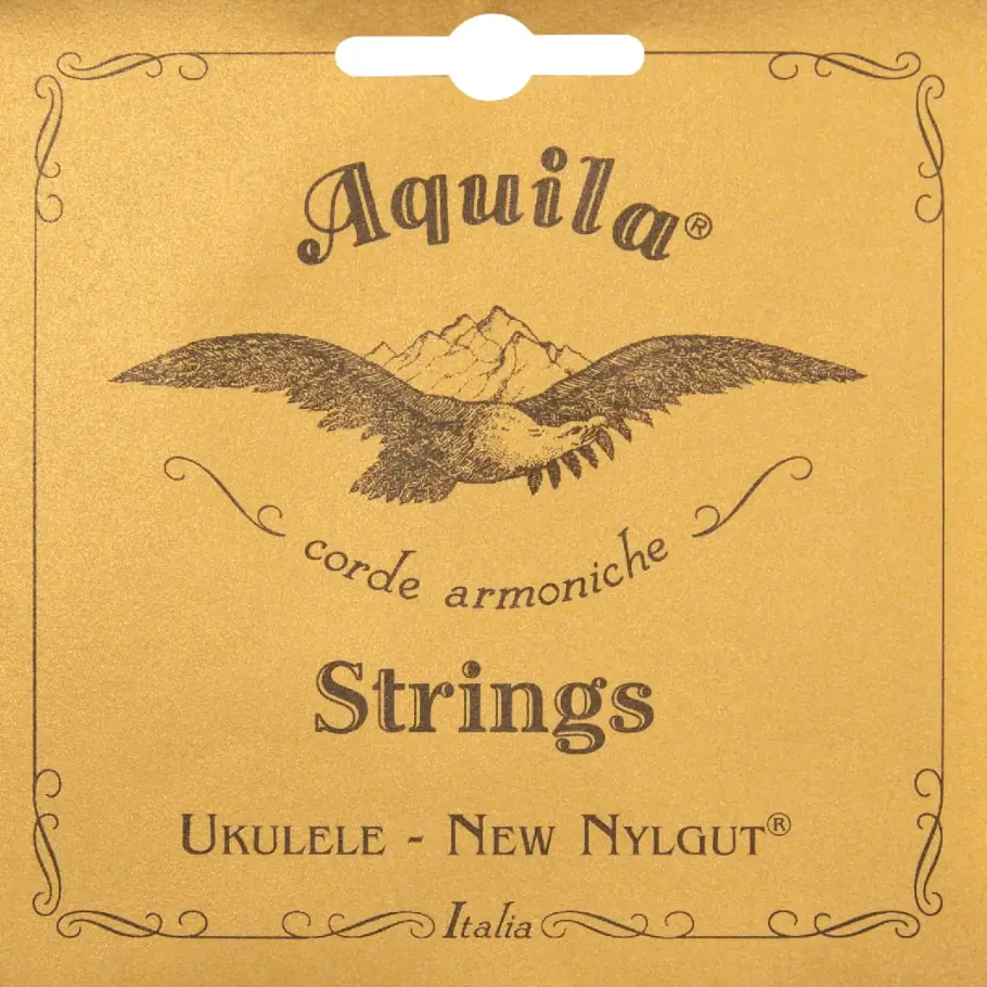 Verpackung des Aquila 15U New Nylgut Saitensatzes für Tenor-Ukulele mit umsponnener Low-G-Saite